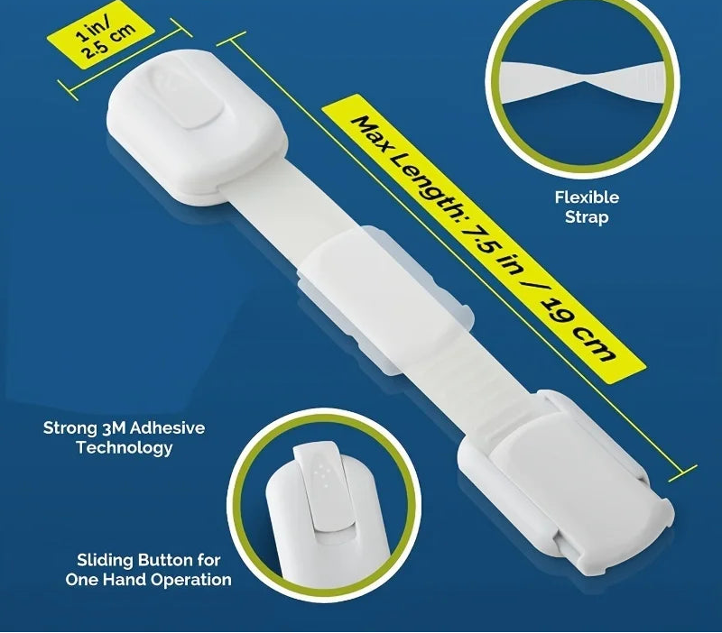 Loquet de Sécurité Bébé Réglable – Protection Enfant pour Placards et Tiroirs