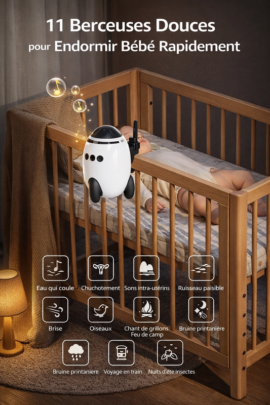 Berceur à Vibrations Portable pour Poussette et Lit à Barreaux – Aide au Sommeil Bébé