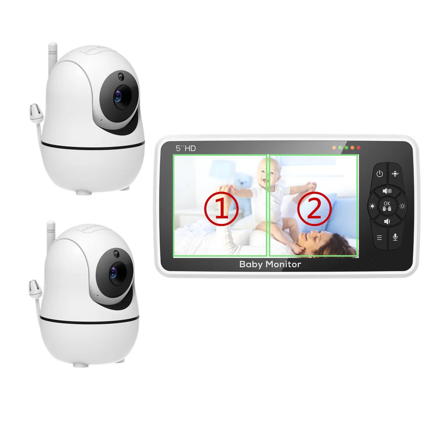Babyphone Vidéo Double Caméra sans Wifi