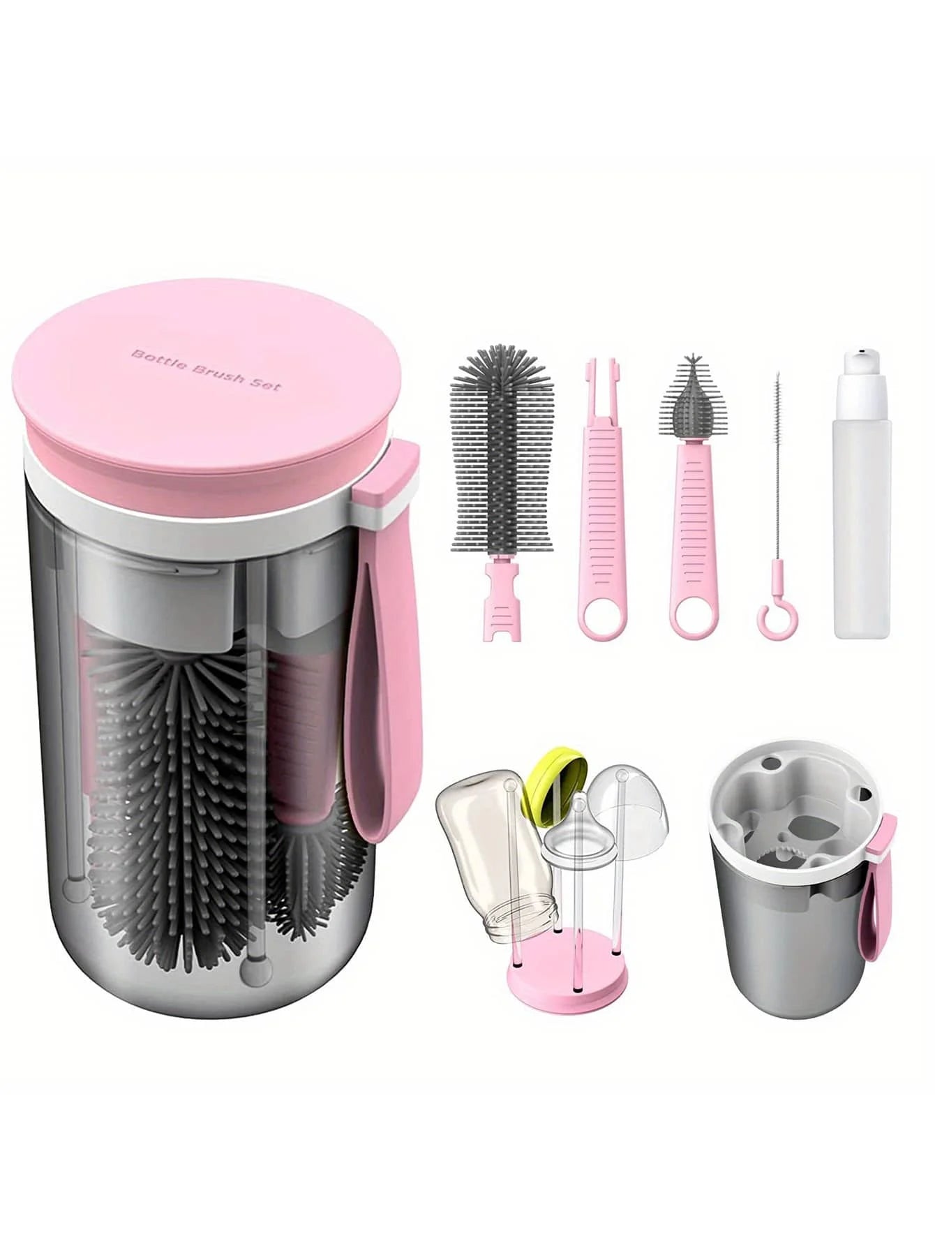 Kit Brosse Biberon Portable – Égouttoir & Accessoires
