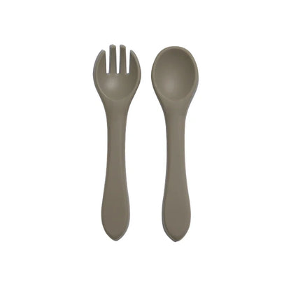 Set Cuillère & Fourchette Bébé en Silicone – Sans BPA & Antidérapant