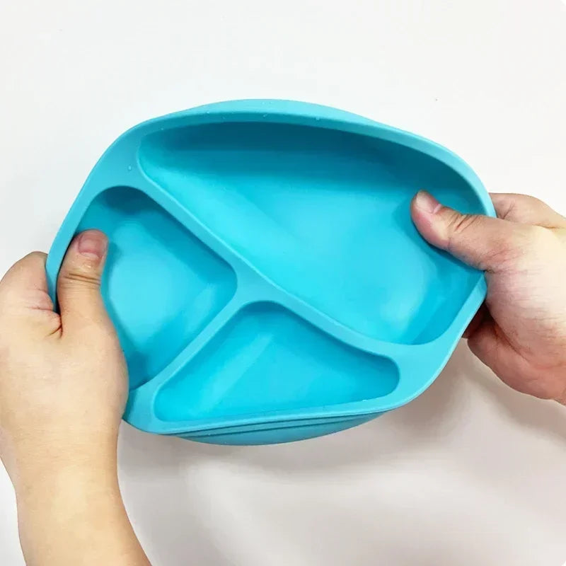 Assiette Bébé Anti-Renversement avec Compartiments