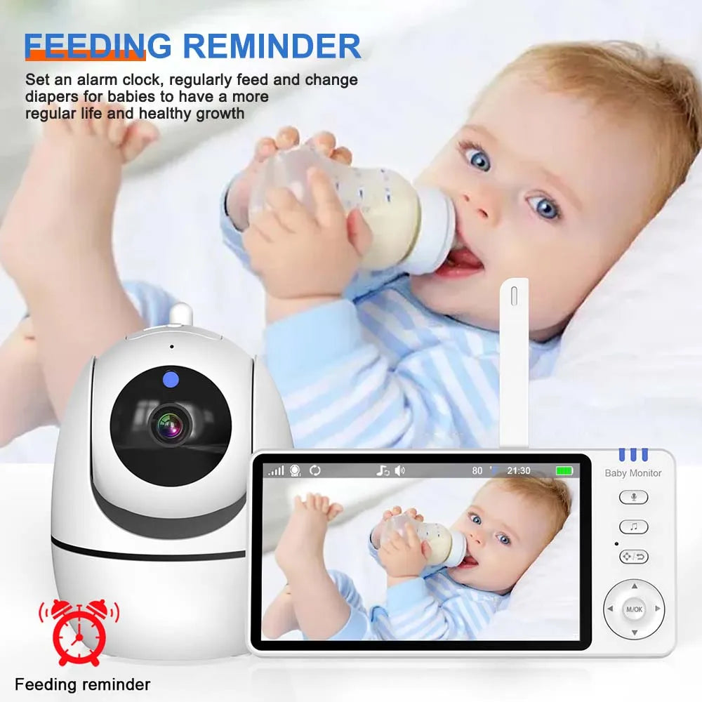 Babyphone avec Caméra PTZ sans Wifi  – Zoom, Température & Berceuse