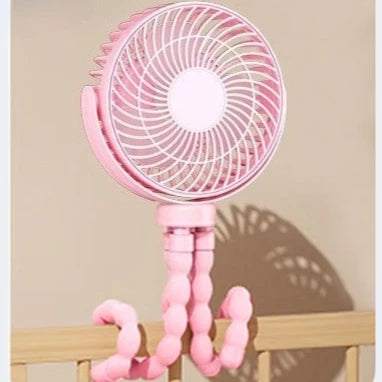 Mini Ventilateur Bébé – Trépied Flexible 360°, 3 Vitesses