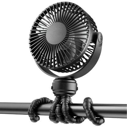 Mini Ventilateur Bébé – Trépied Flexible 360°, 3 Vitesses