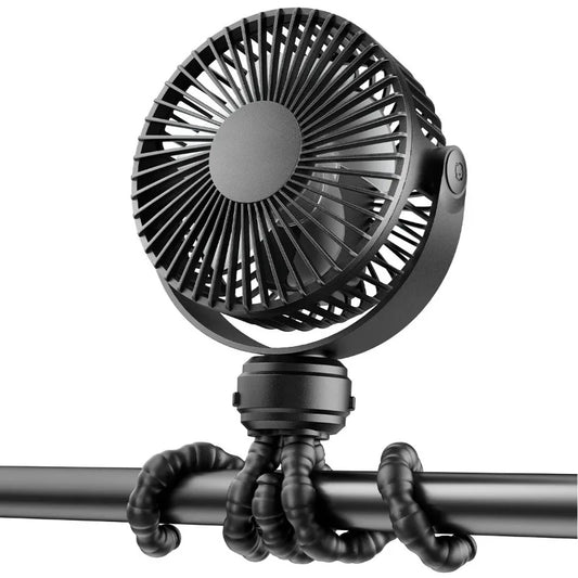 Mini Ventilateur Bébé – Trépied Flexible 360°, 3 Vitesses
