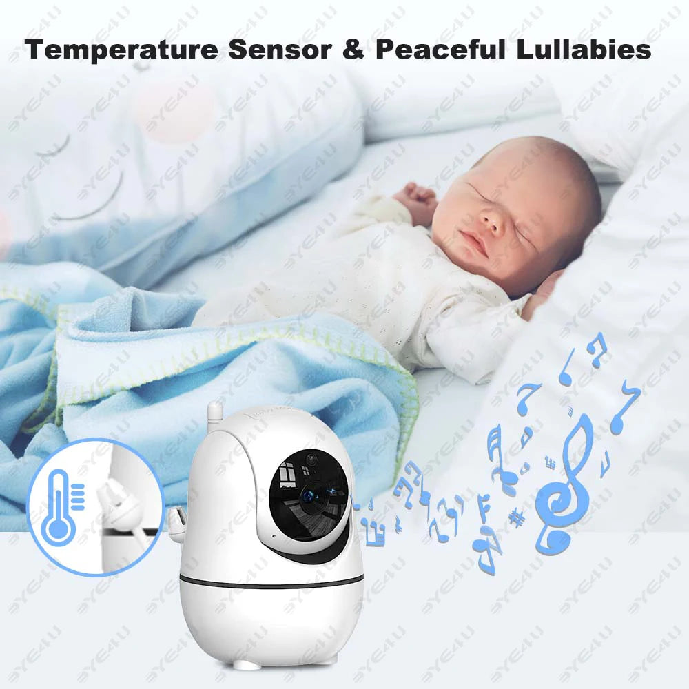 Babyphone avec Caméra PTZ sans Wifi  – Zoom, Température & Berceuse