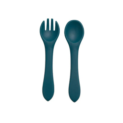 Set Cuillère & Fourchette Bébé en Silicone – Sans BPA & Antidérapant