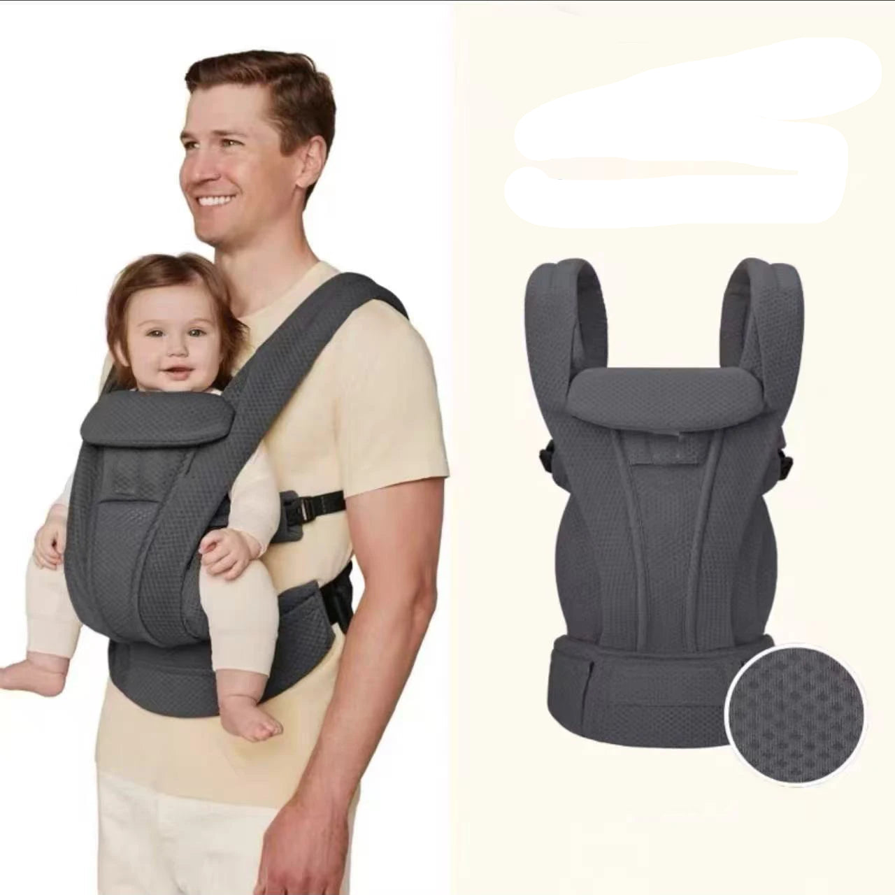 Porte-Bébé Ergonomique Deluxe – Multi-Positions Avant & Dos – Confort Renforcé 0-36 Mois (Jusqu’à 20kg)