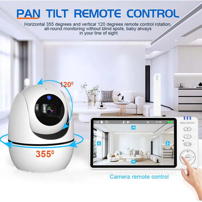 Babyphone avec Caméra PTZ sans Wifi  – Zoom, Température & Berceuse
