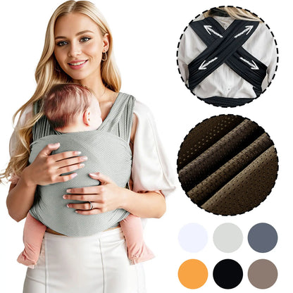 Porte-Bébé Écharpe Extensible 3-en-1 – Ergonomique, Léger & Respirant – Portage Confort 0-36 Mois