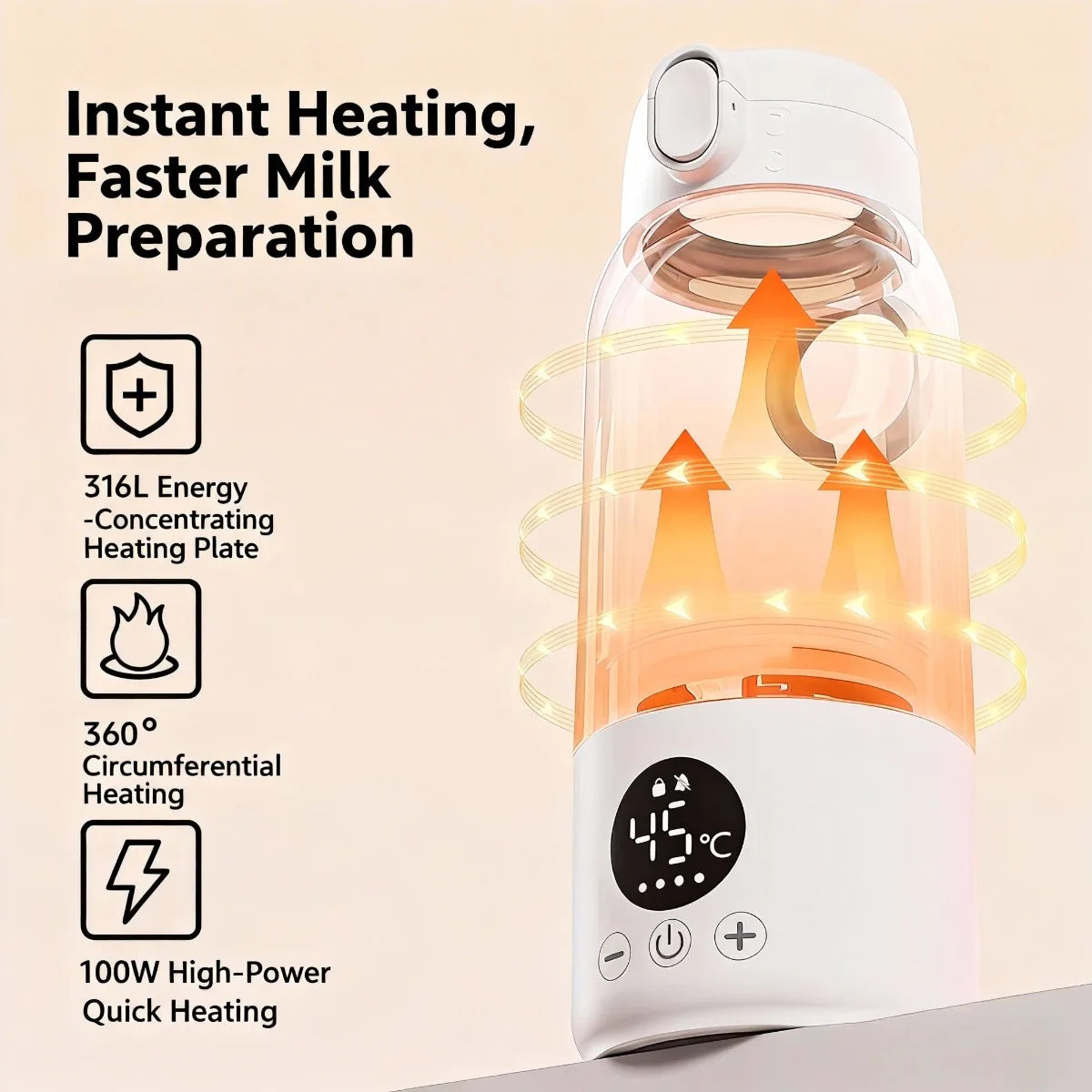 Chauffe-Biberon 500ml Portable Sans Fil  – USB