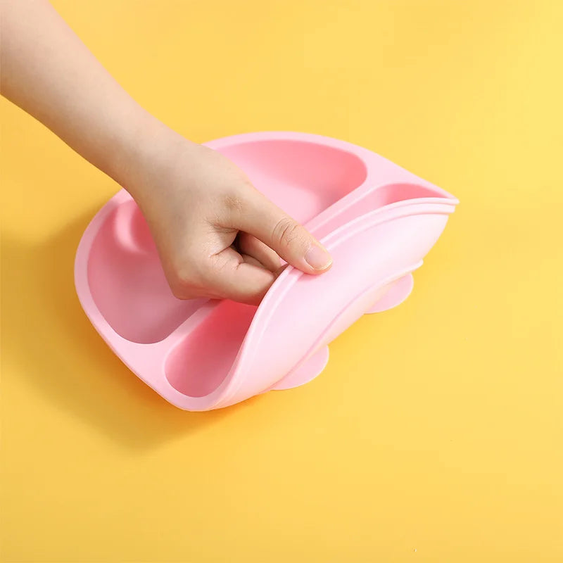 Assiette Bébé Anti-Renversement avec Compartiments