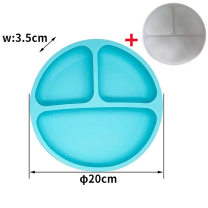 Assiette Bébé Anti-Renversement avec Compartiments