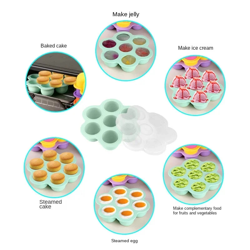 Moule Silicone Multi-Portions diversification alimentaire – Congélation de Repas & Compotes Sans BPA