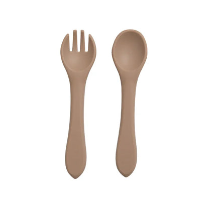 Set Cuillère & Fourchette Bébé en Silicone – Sans BPA & Antidérapant