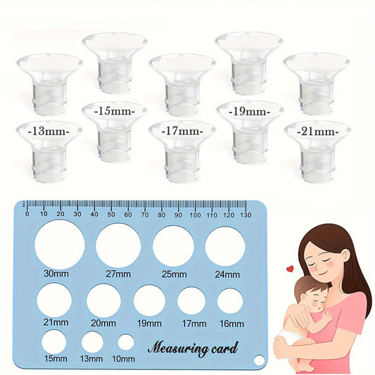 Kit de Mesure et Inserts pour Tire-Lait – 10 Pièces Silicone (13 à 21 mm)
