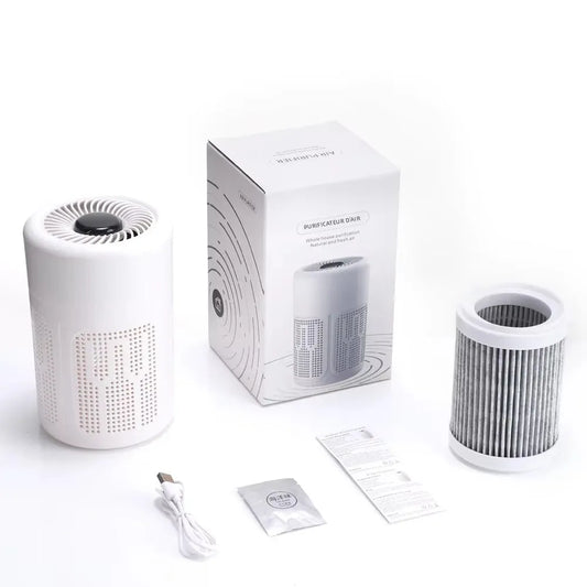 Purificateur d’Air USB Portable – Filtre HEPA & Ions Négatifs Anti-Odeurs