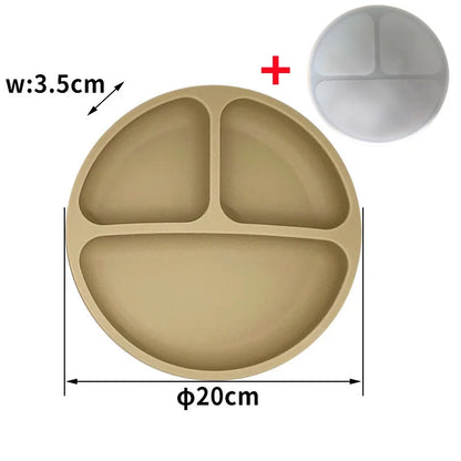 Assiette Bébé Anti-Renversement avec Compartiments