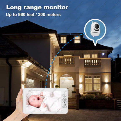 Babyphone avec Caméra PTZ sans Wifi  – Zoom, Température & Berceuse