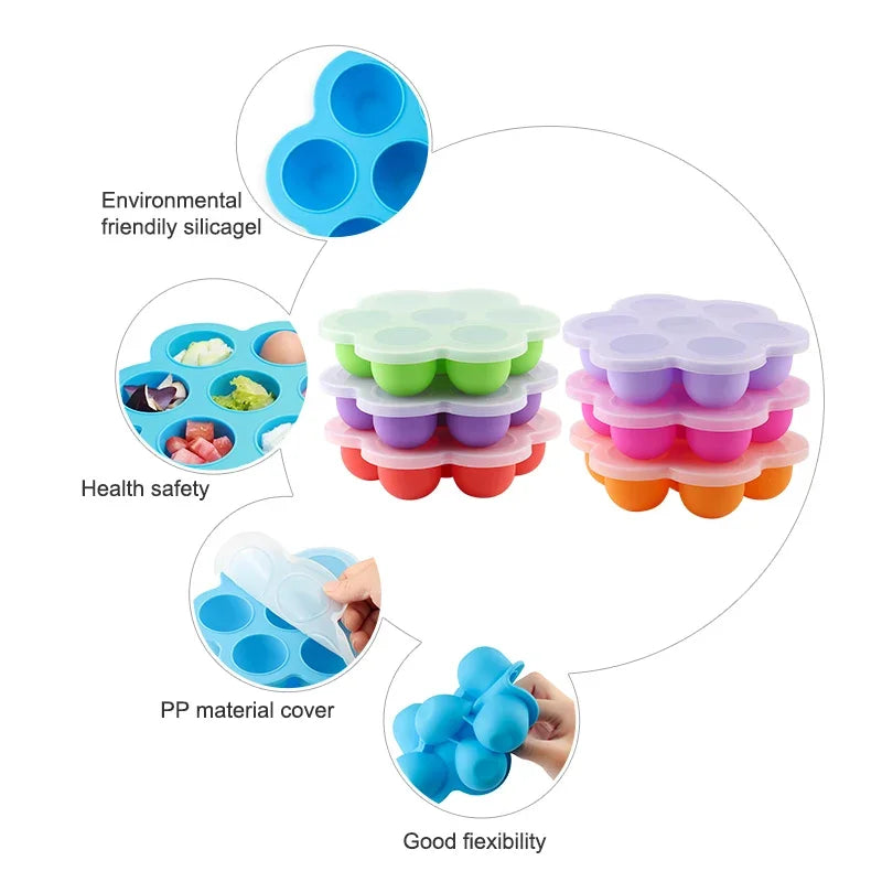 Moule Silicone Multi-Portions diversification alimentaire – Congélation de Repas & Compotes Sans BPA