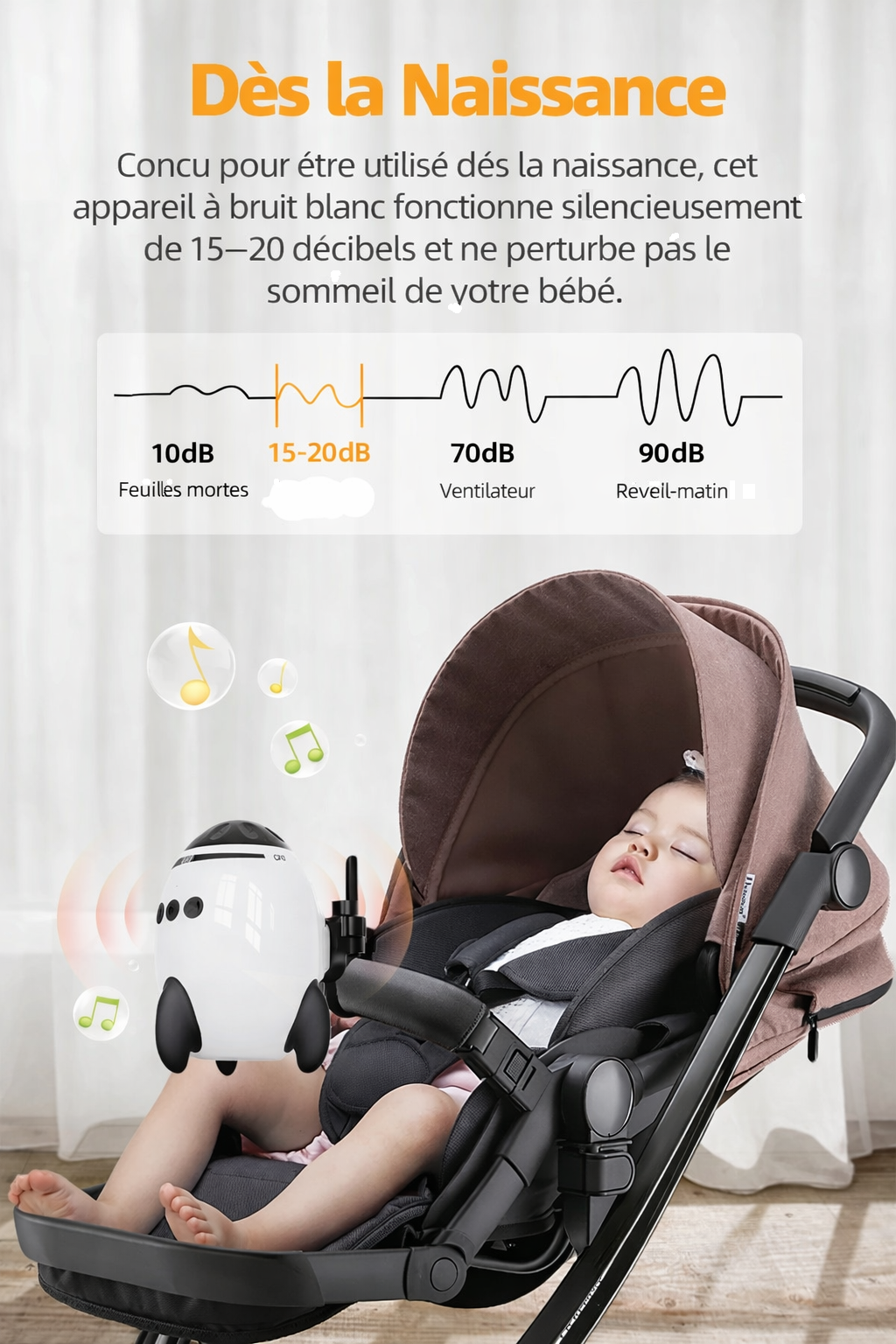 Berceur à Vibrations Portable pour Poussette et Lit à Barreaux – Aide au Sommeil Bébé