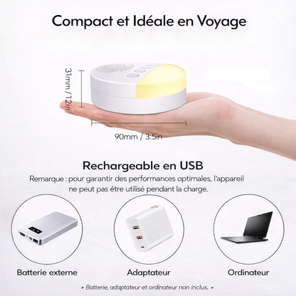 Veilleuse à bruit blanc - Minuterie - Rechargeable USB